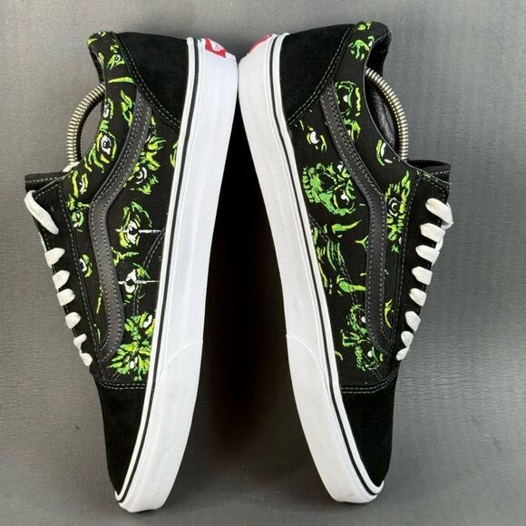 VANS OLD SKOOL EYES IN THE DARK BLACK / GREEN sneaker shoes men’s size 12 - Picture 5 of 8